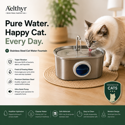 Aelthyr Cat Water Fountain – Premium Self-Cleaning Pet Fountain